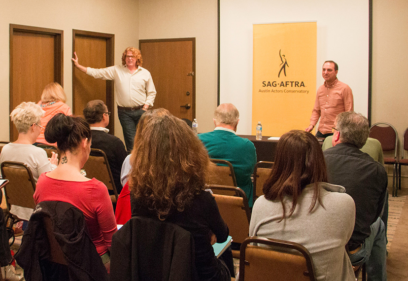 Sean Pratt and Steve Sidawi at the audiobooks class