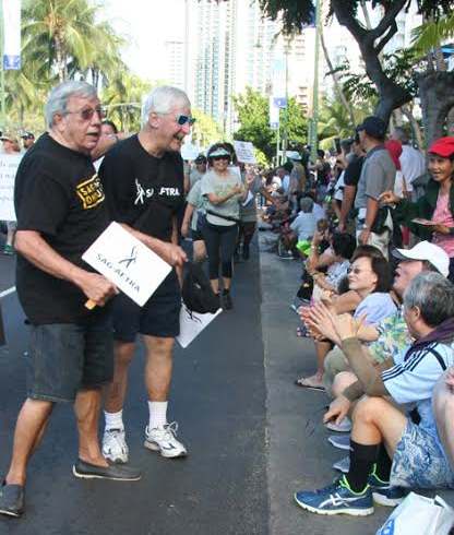 Peter and Don perform for the crowds