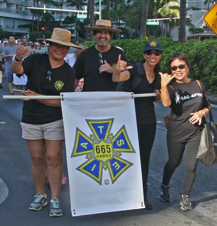 Executive Director Ching and fellow union marchers