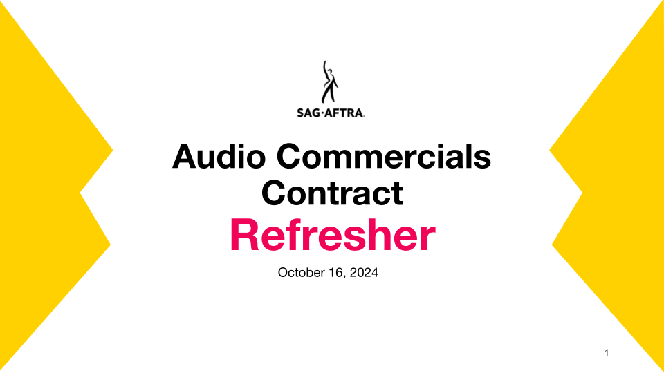 Audio Commercials Contract Refresher