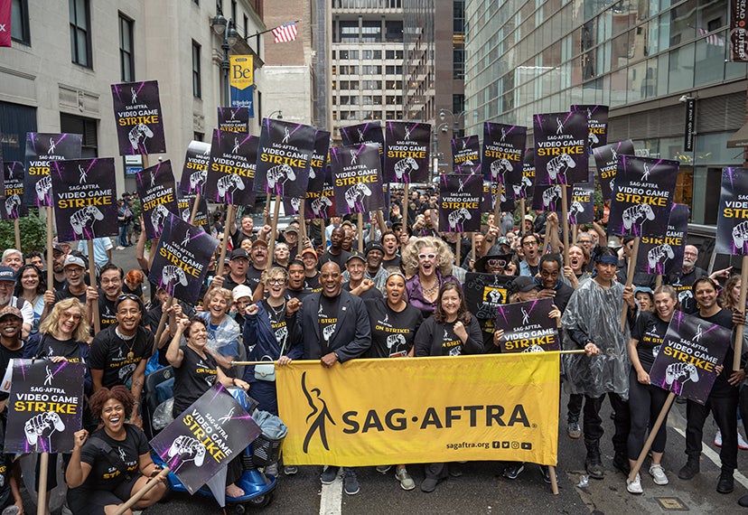 Video Game Strike Solidarity at the 2024 NYC Labor Day Parade SAGAFTRA