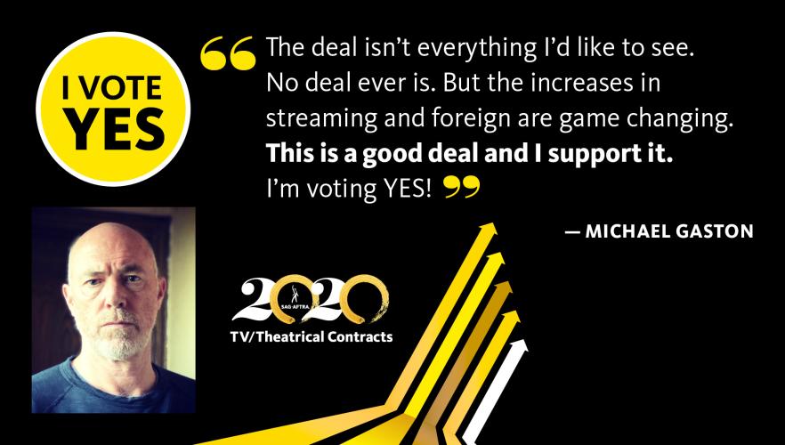 "The deal isn't everything I'd like to see. No deal ever is. But the increases in streaming and forign are game changing. This is a good deal and I support it. I'm voting YES!"