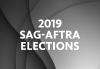 "2019 SAG-AFTRA Elections" in white over a geometric grey and white background