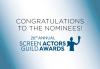 SAG Awards logo in blue "Congratulations to the 26 Annual SAG Awards Nominees" 