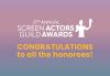 'Congratulations' in yellow with the 27th Annual SAG Awards logo on top in white