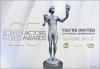 Text on the left "Twenty Fifth Annual Screen Actors Guild Awards" with a gold 25 behind it. The Actor award in the center and text on the left "You're Invited to A Special Viewing Party! Sunday JAN 27" with the TNT, SAG-AFTRA and tbs. #SAGAwards